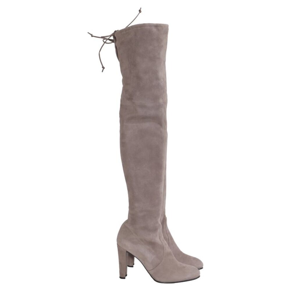 Stuart Weitzman Highland Over-The-Knee Boots in Grey Suede